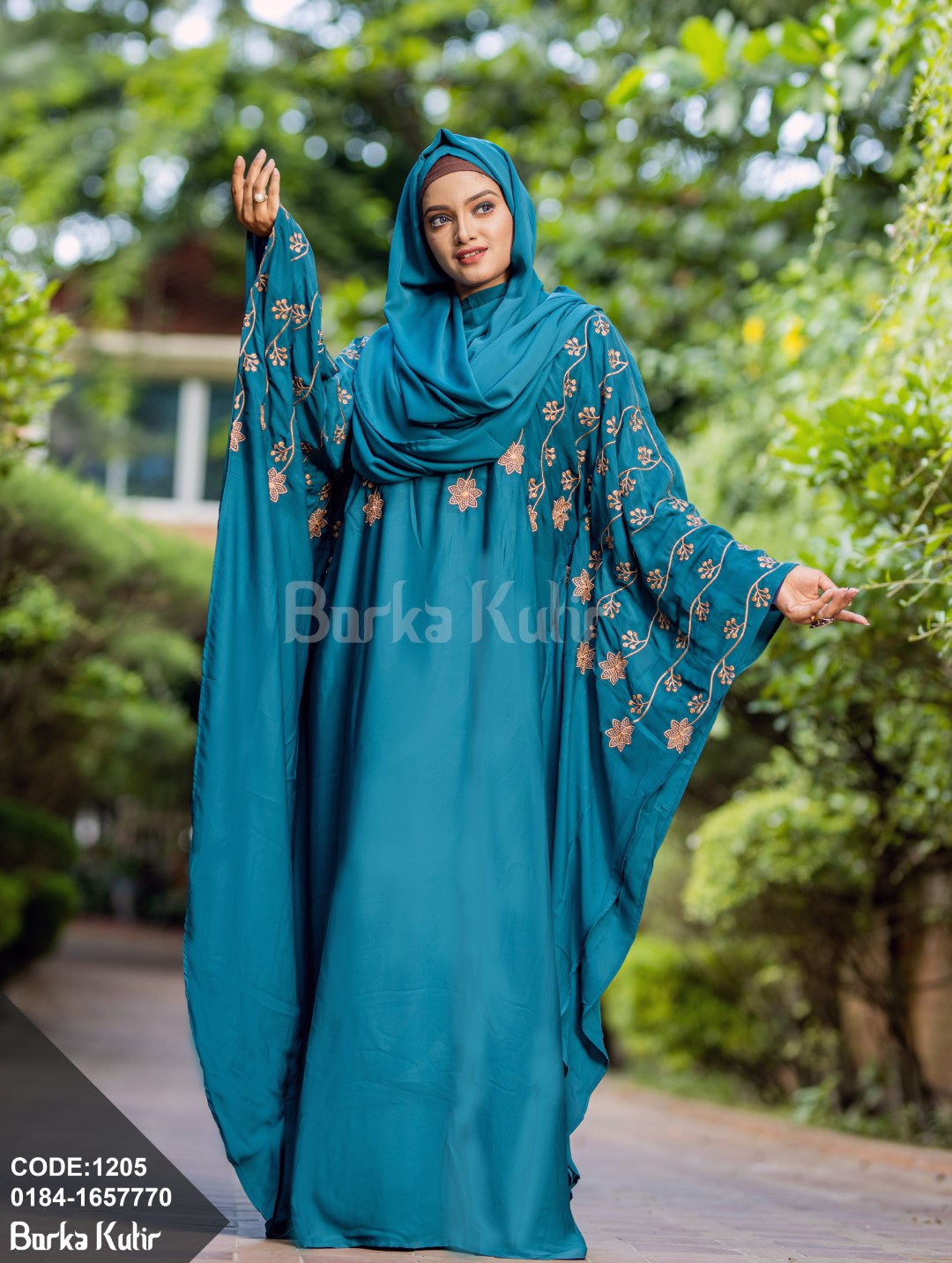 Simple Embroidery abaya