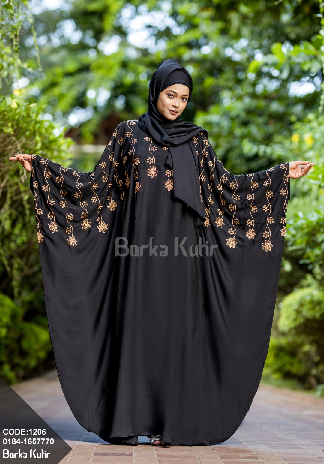 Simple Embroidery abaya
