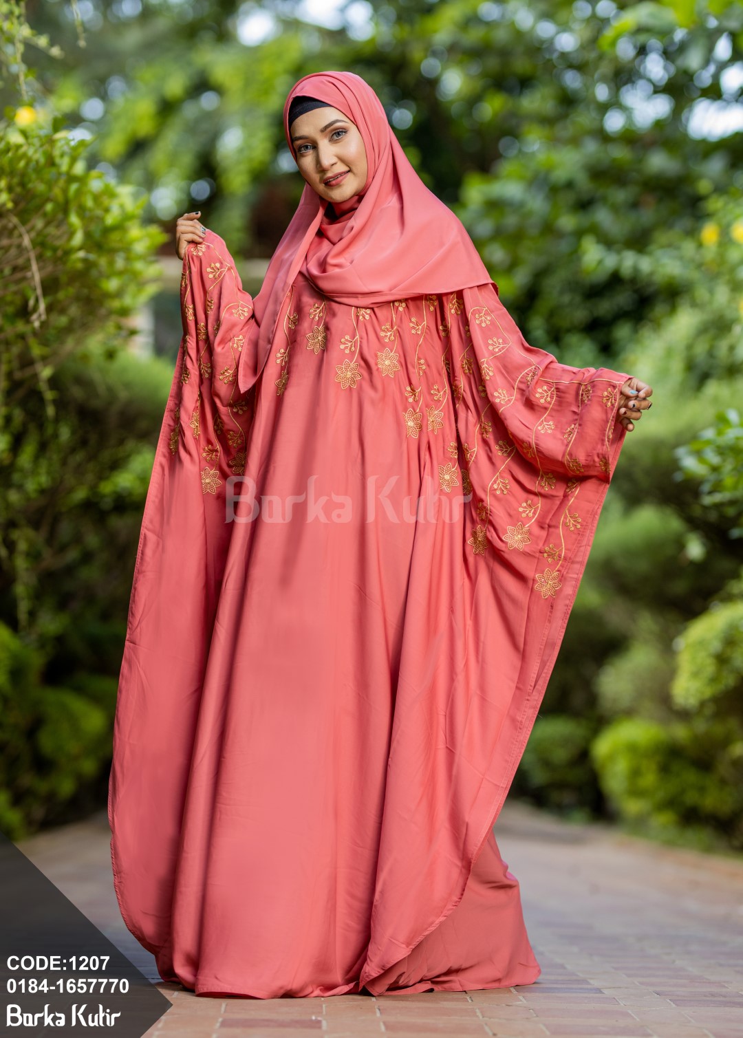 Simple Embroidery abaya