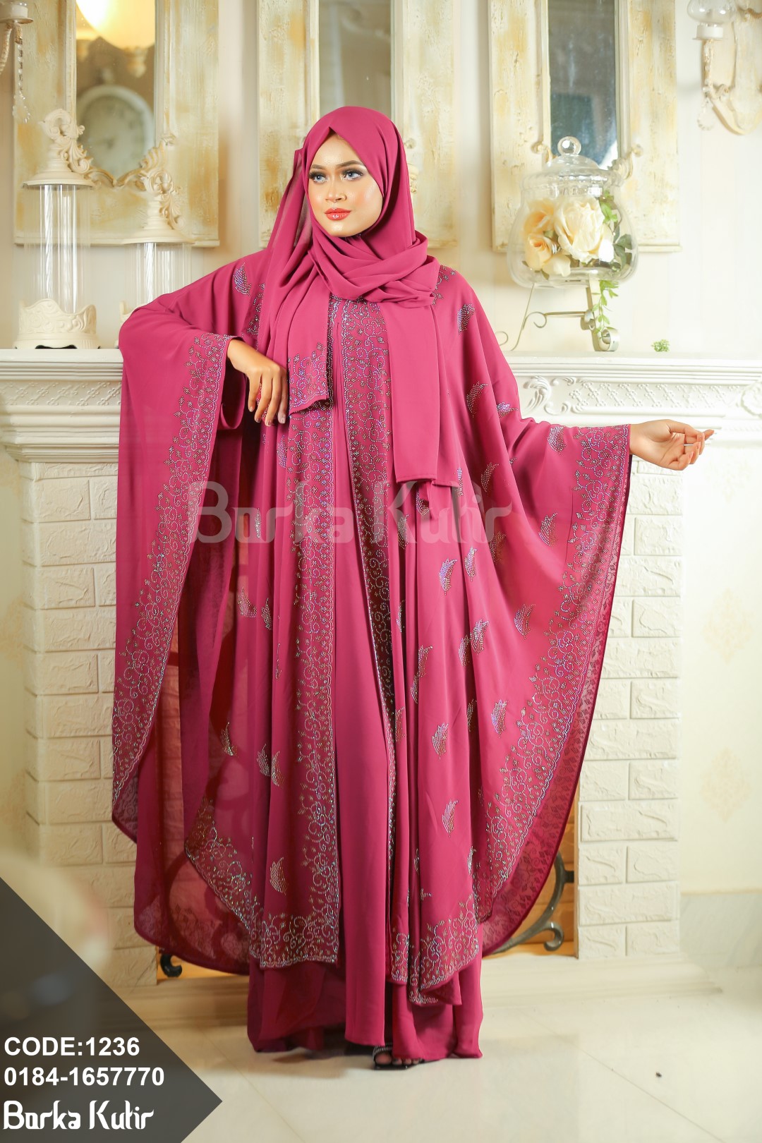 Leaf design Stone work abaya