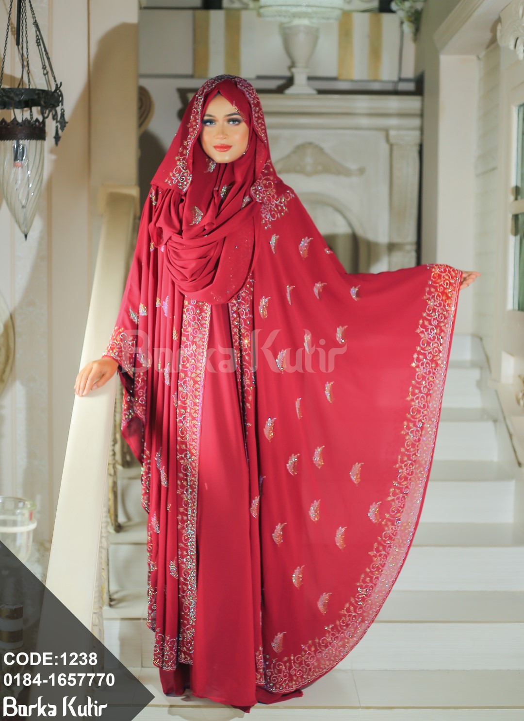 Leaf design Stone work abaya