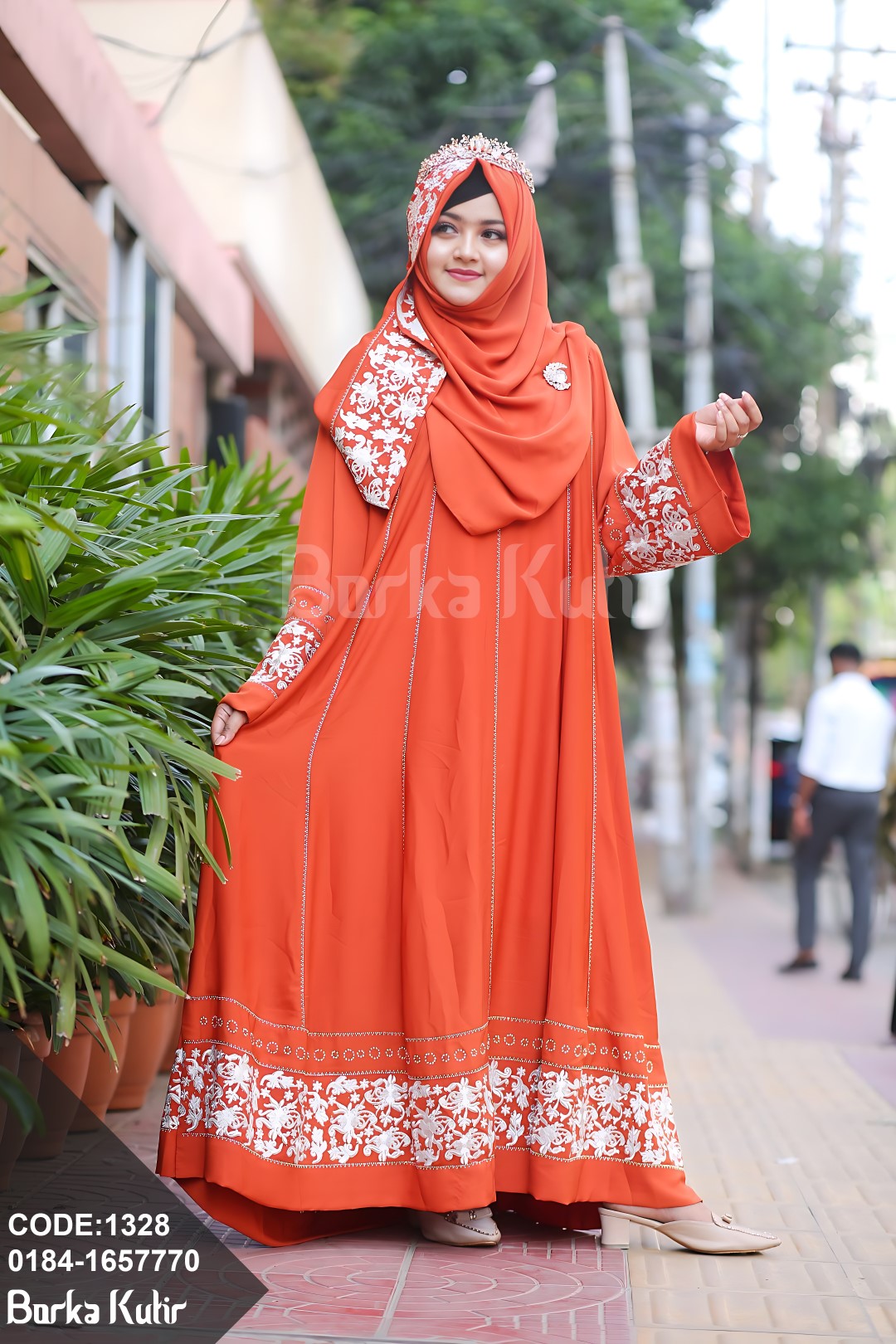 Gown Style Embroidey and Stone work borka