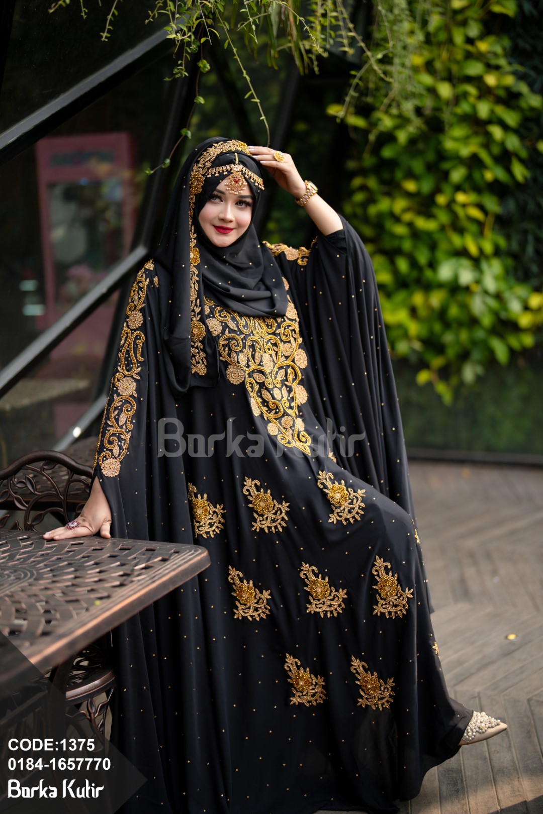 Majestic Bridal Abaya Black