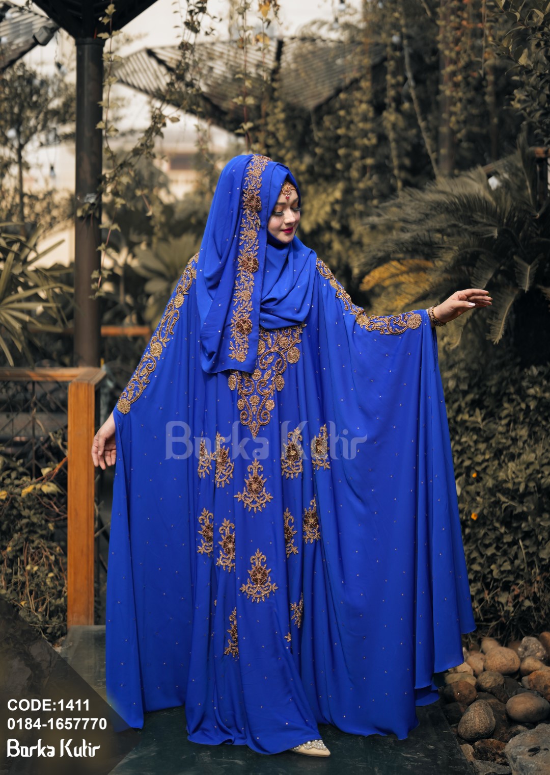 Majestic Bridal Abaya Royal Blue