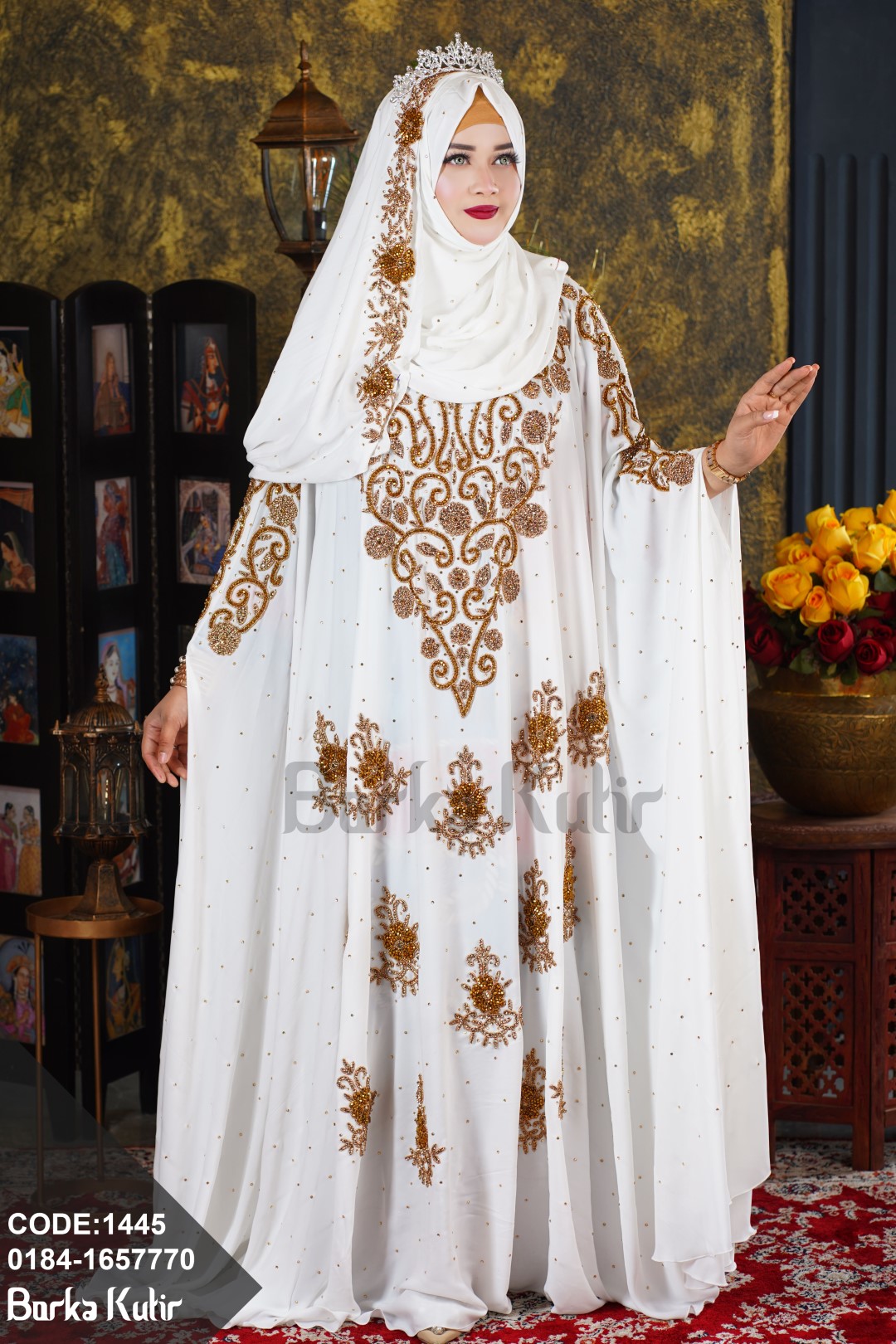 Majestic Bridal Abaya White