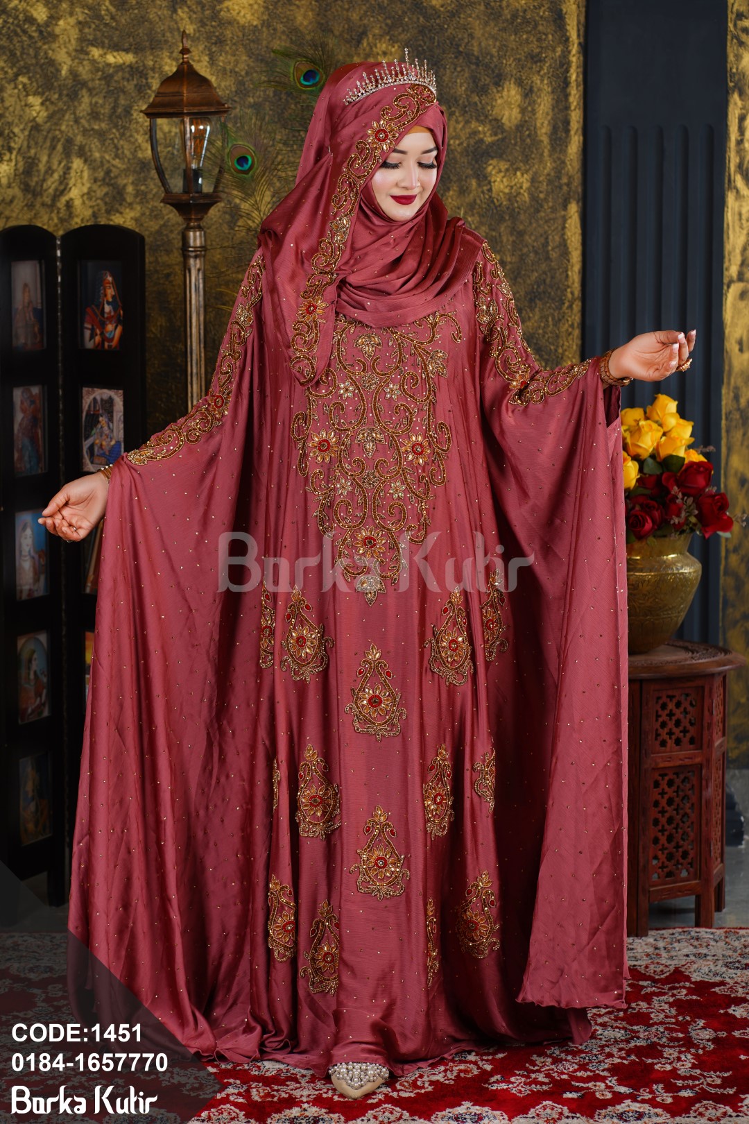 Majestic Bridal Abaya S2-Rose Pink
