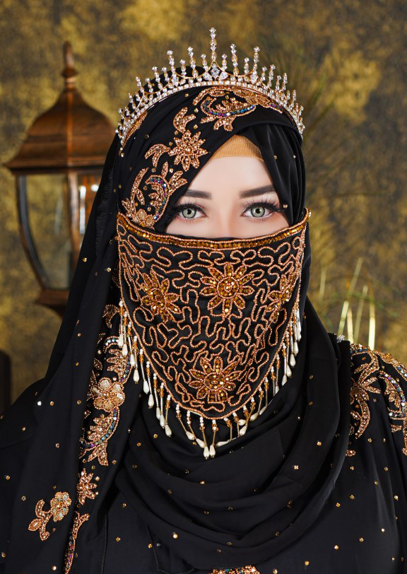 Karchupi bridal nikab Black