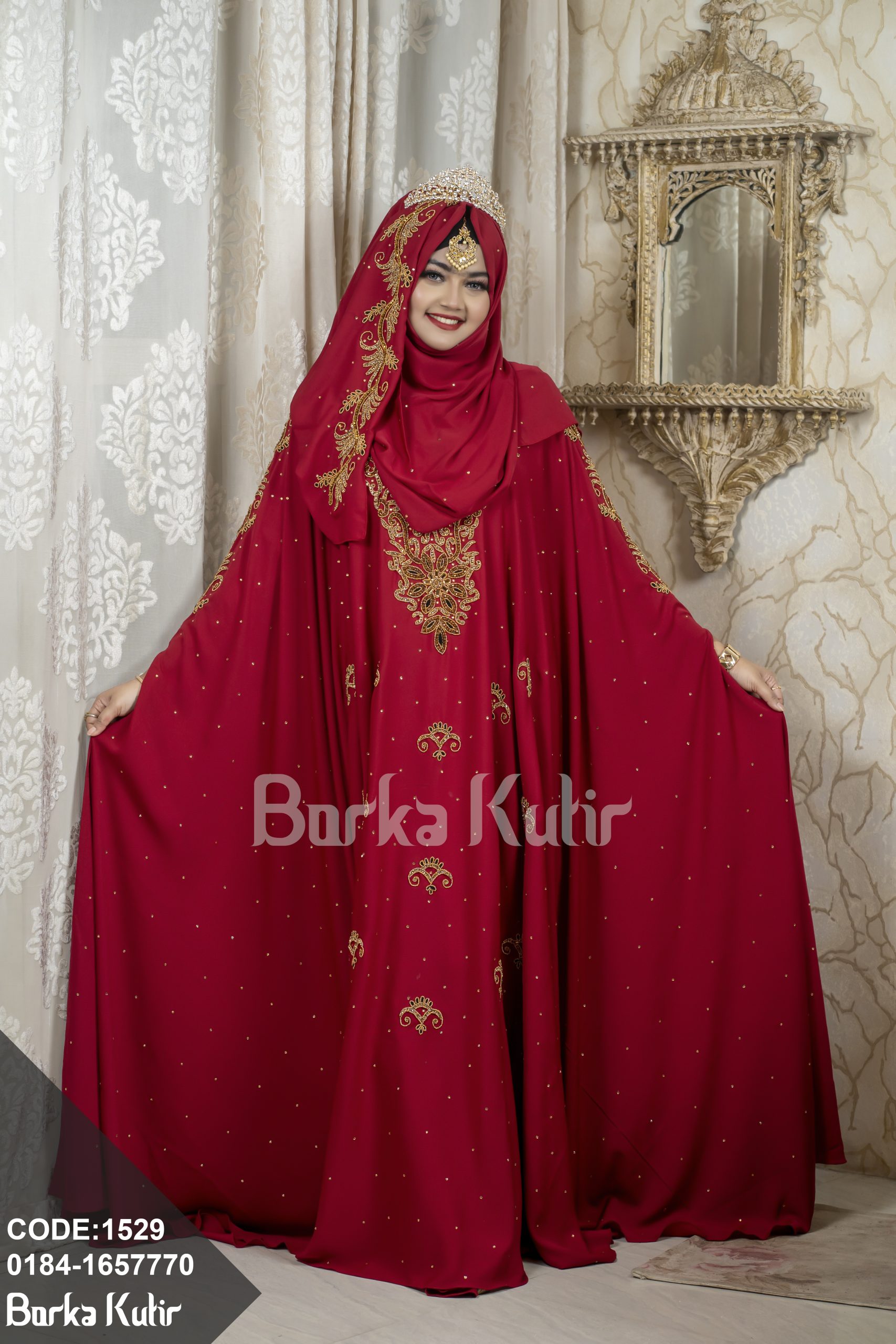 Victorian Abaya S1 Maroon