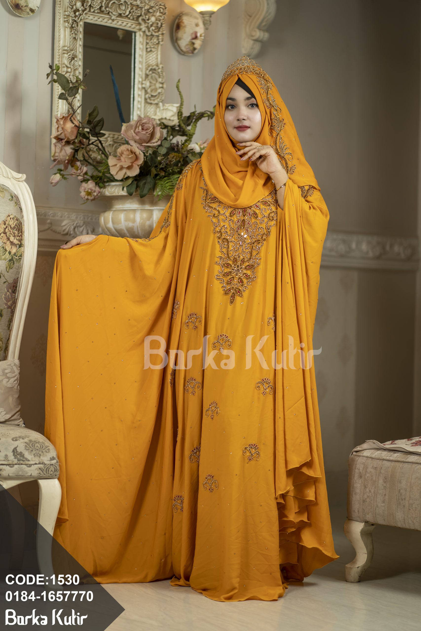 Victorian Abaya S1 Yellow