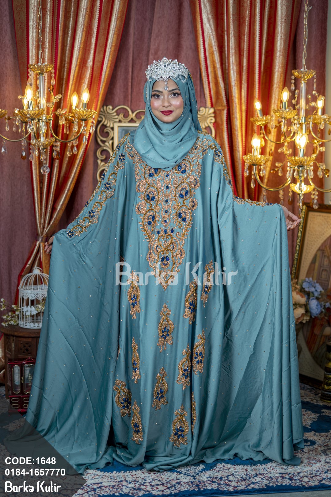 Queenie Abaya S4 Safran Series Powder Blue