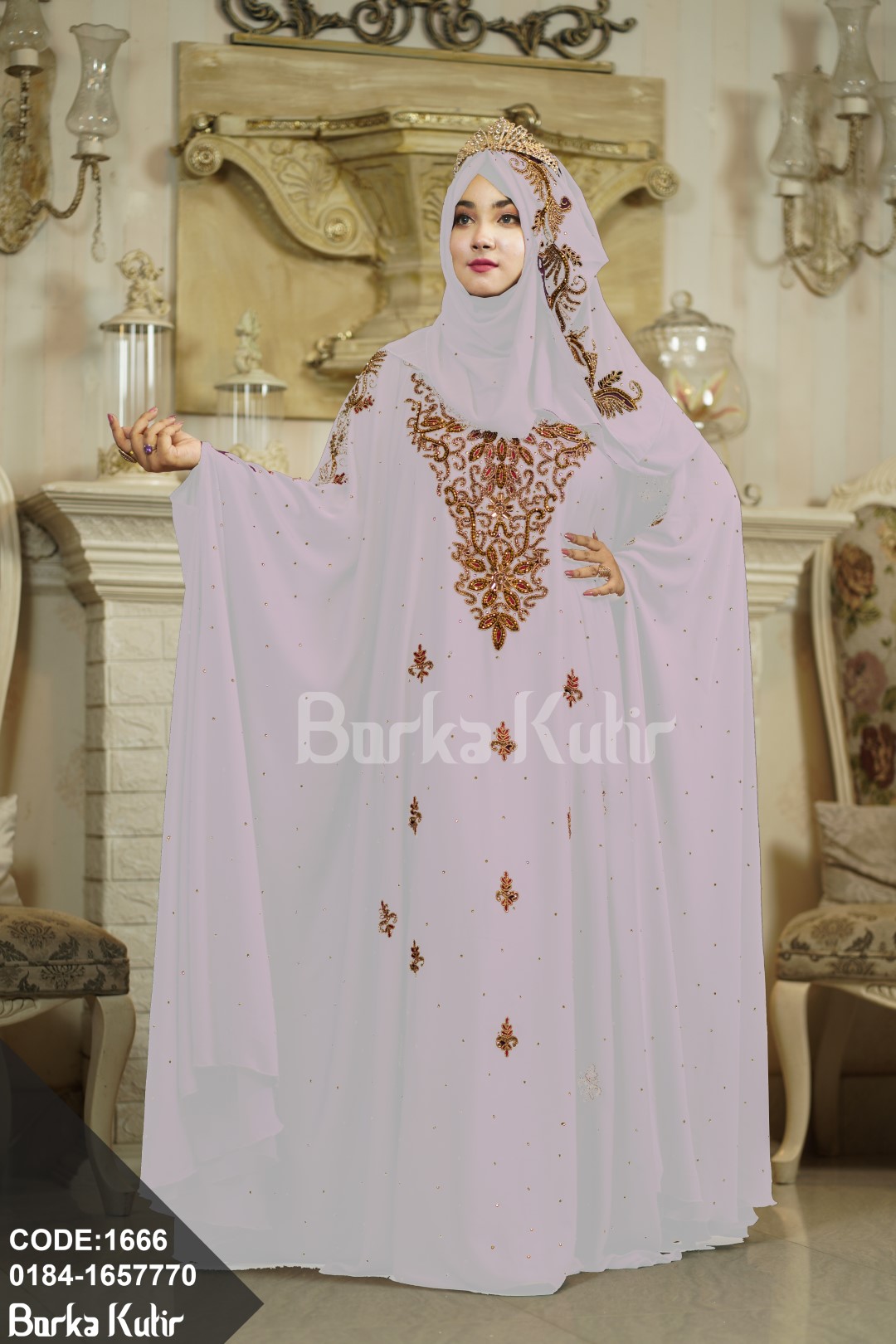 Victorian Abaya S1 White