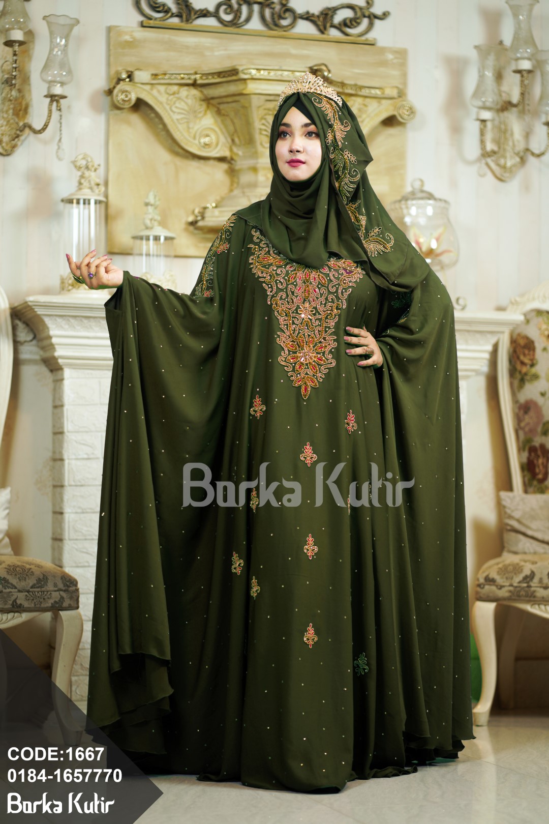 Victorian Abaya S1 Olive